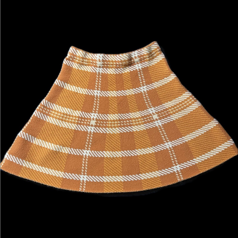 Cute Orange & White Plaid Skirt